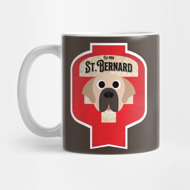 St. Bernard - Distressed Swiss Saint Bernard Beer Label Design by DoggyStyles